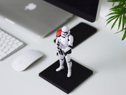 Star Wars Stormtrooper Protecting a Laptop