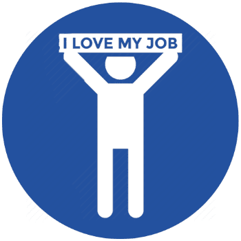 Someone with a I Love My Job Sign Icon